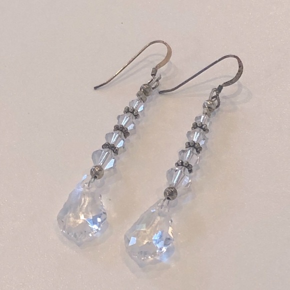 Sterling Silver Crystal Earrings - Picture 1 of 7
